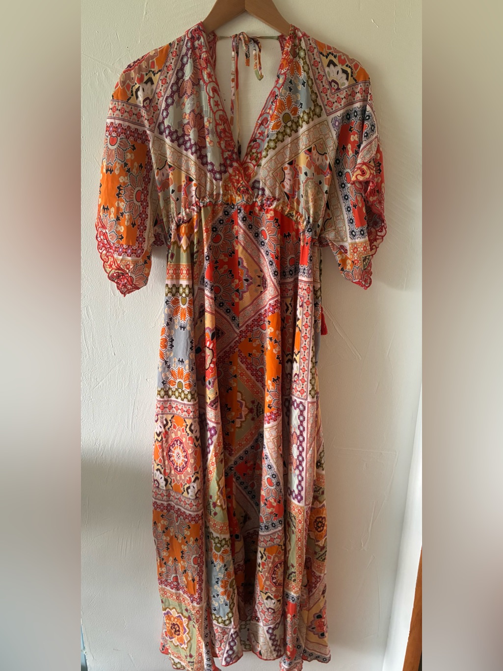 Johnny Was Thalia Silk Maxi Dress Multicolor Summer Patchwork Floral Xs